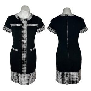 KARL LAGERFELD Paris Black White Dress Sheath
Houndstooth Detail